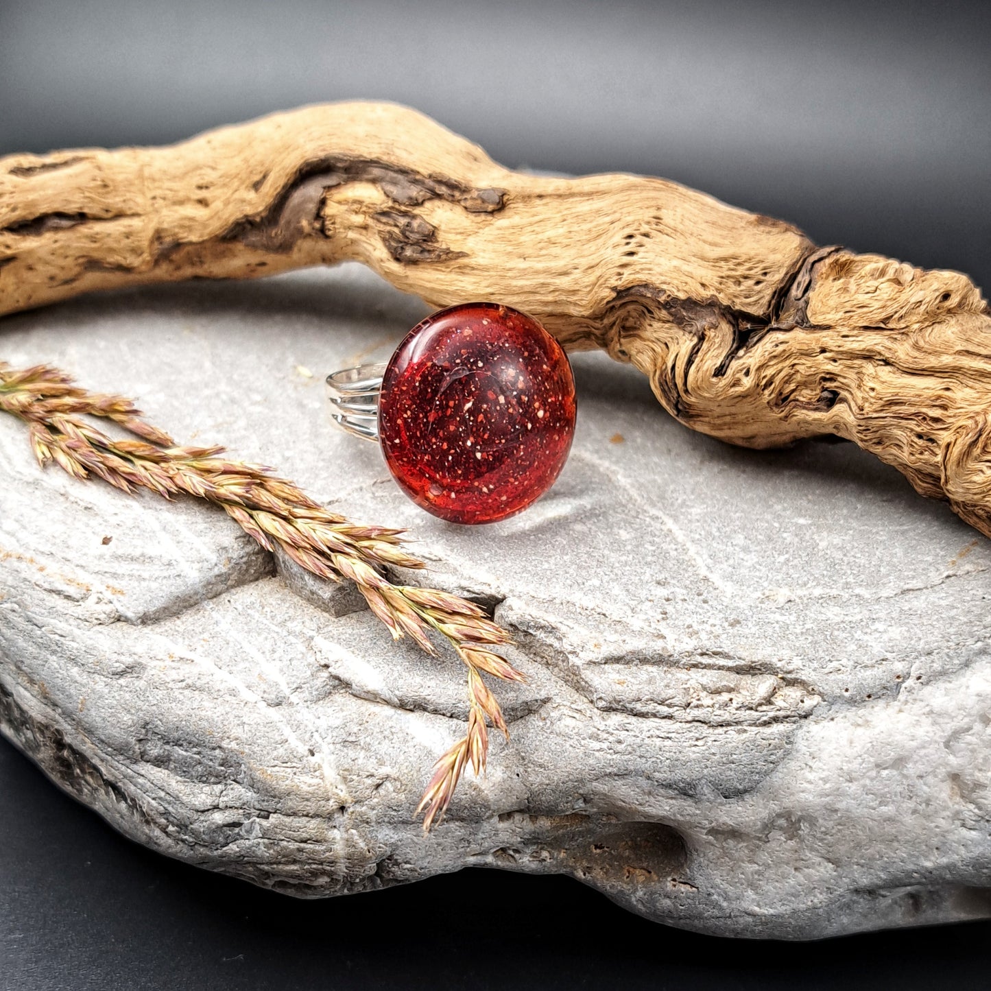 Bague en verre Chakra Racine
