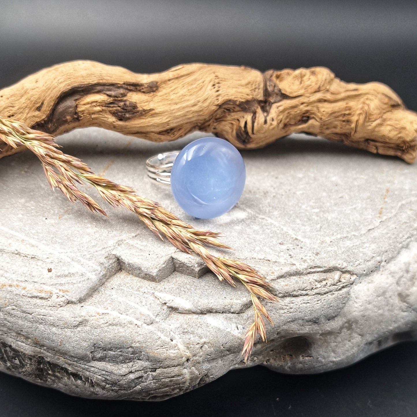 Bague en verre Chakra de la Gorge