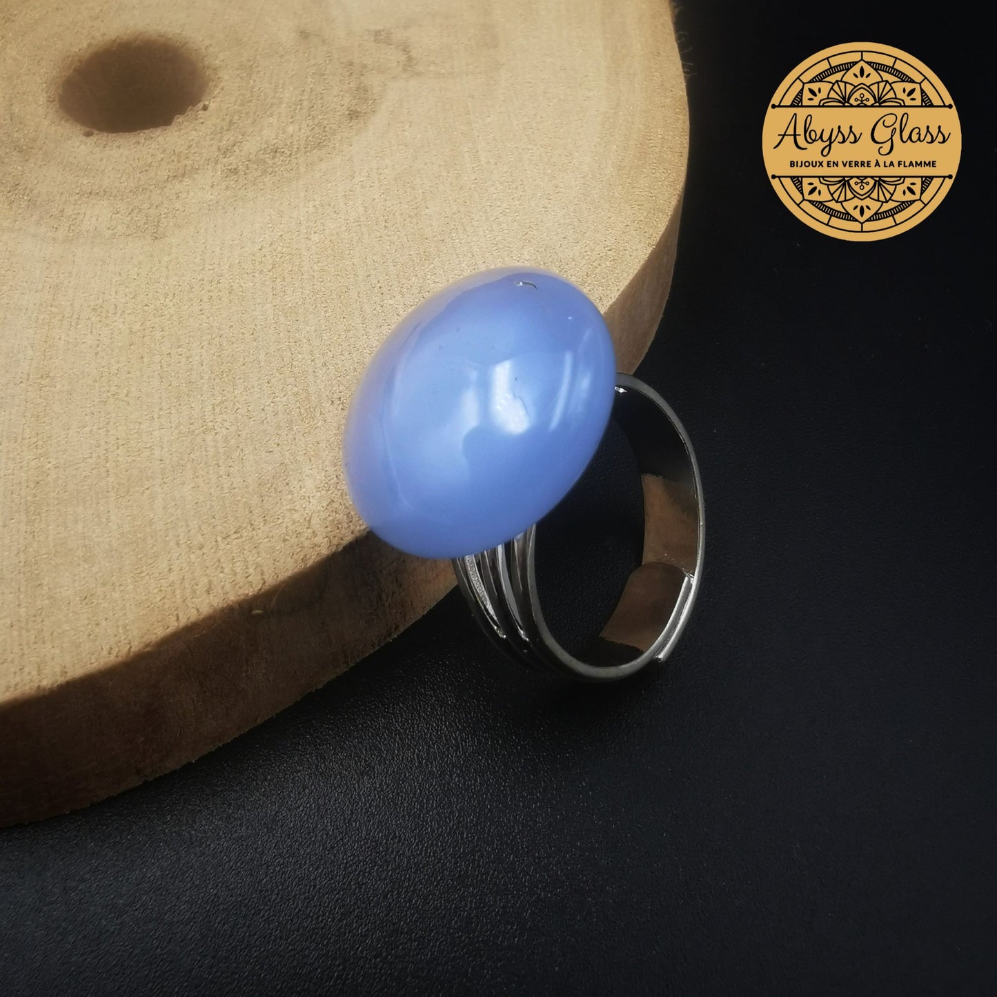 Bague en verre Chakra de la Gorge