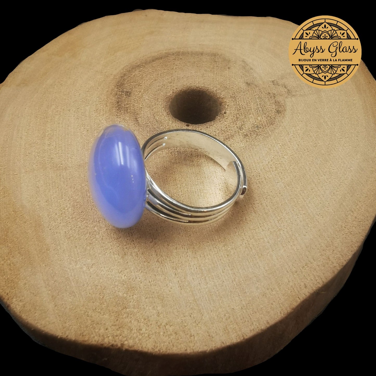 Bague en verre Chakra de la Gorge