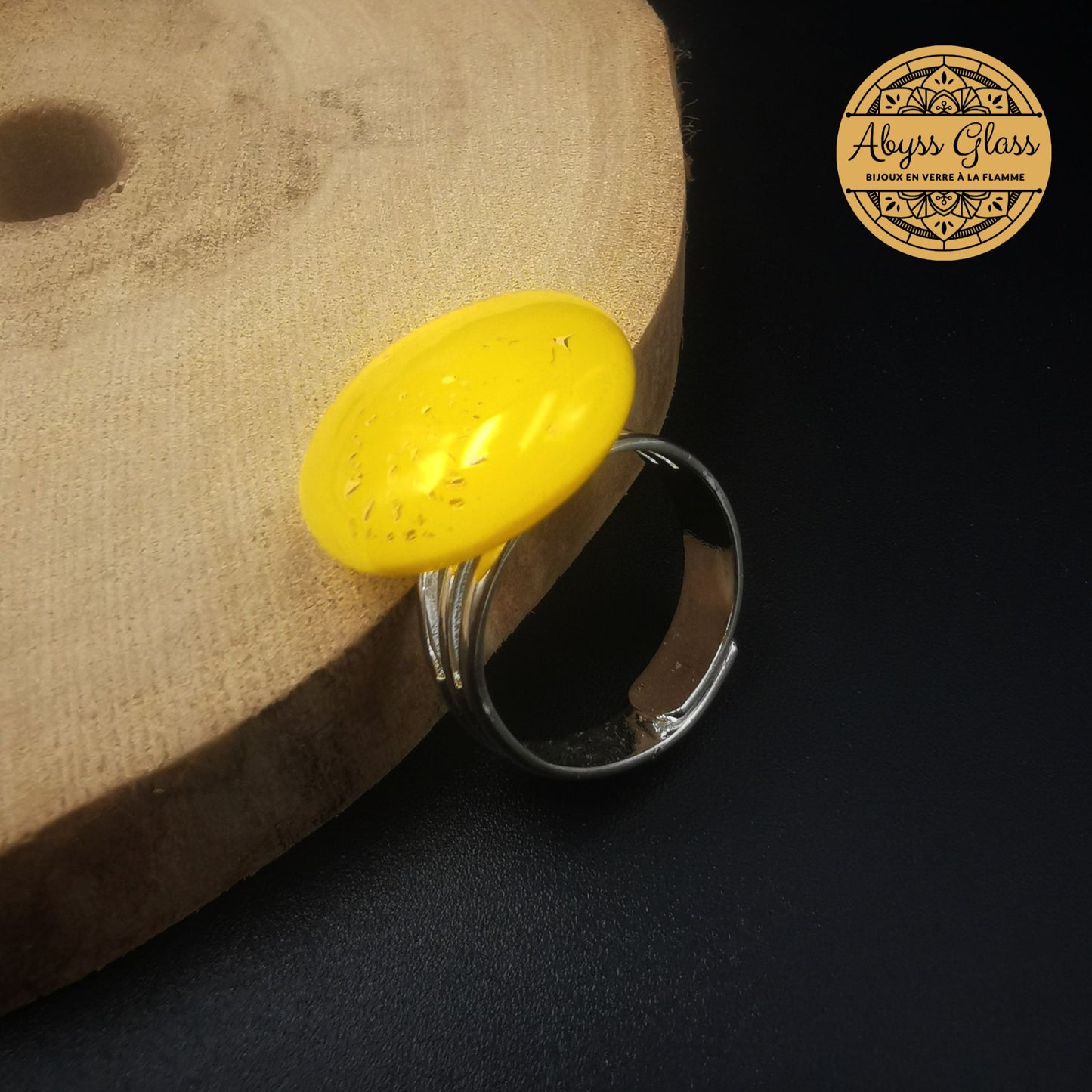 Bague en verre Chakra du plexus solaire
