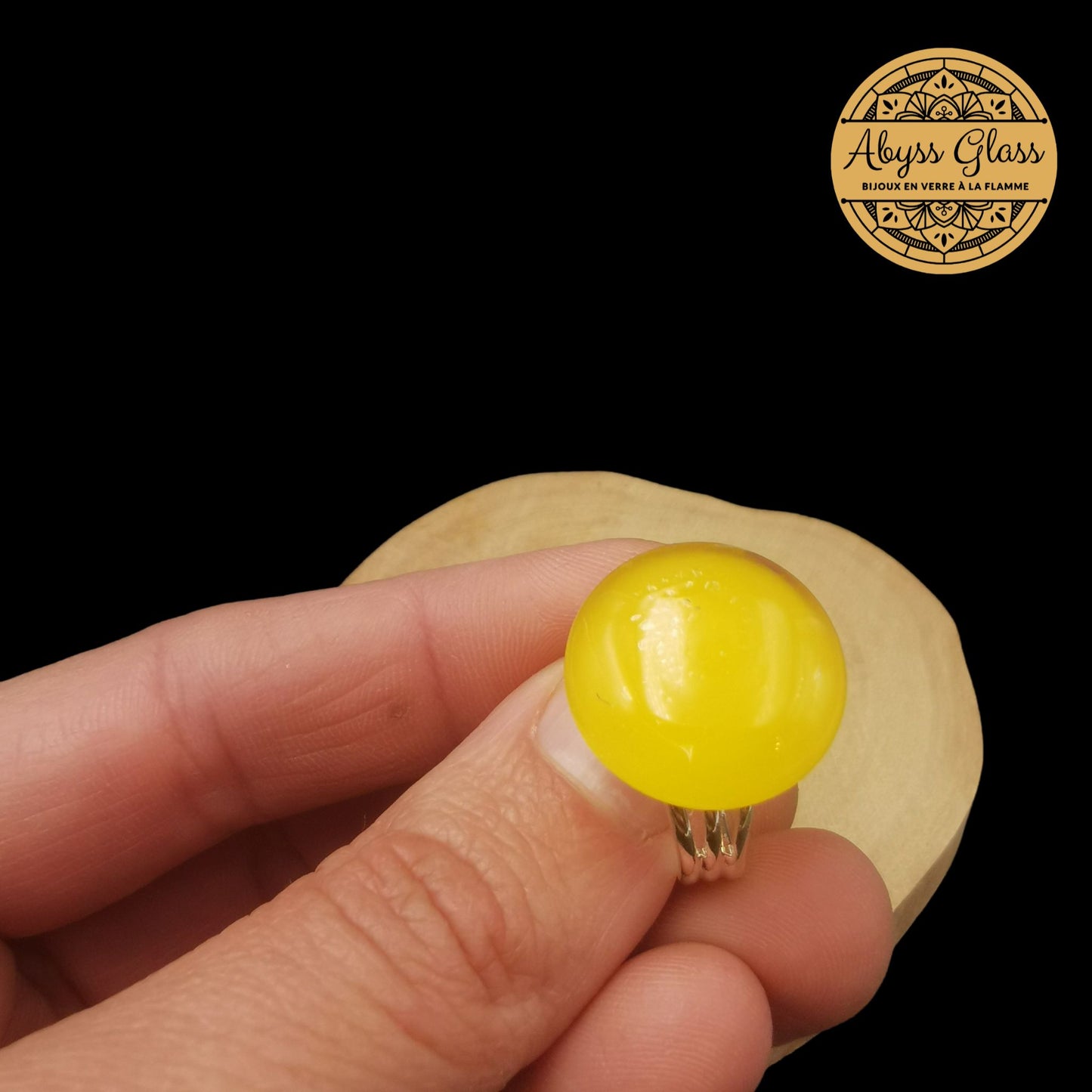 Bague en verre Chakra du plexus solaire