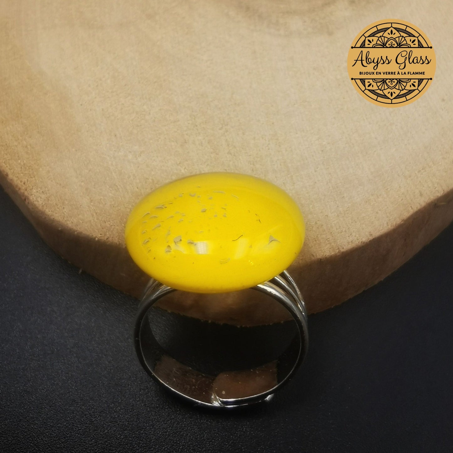 Bague en verre Chakra du plexus solaire
