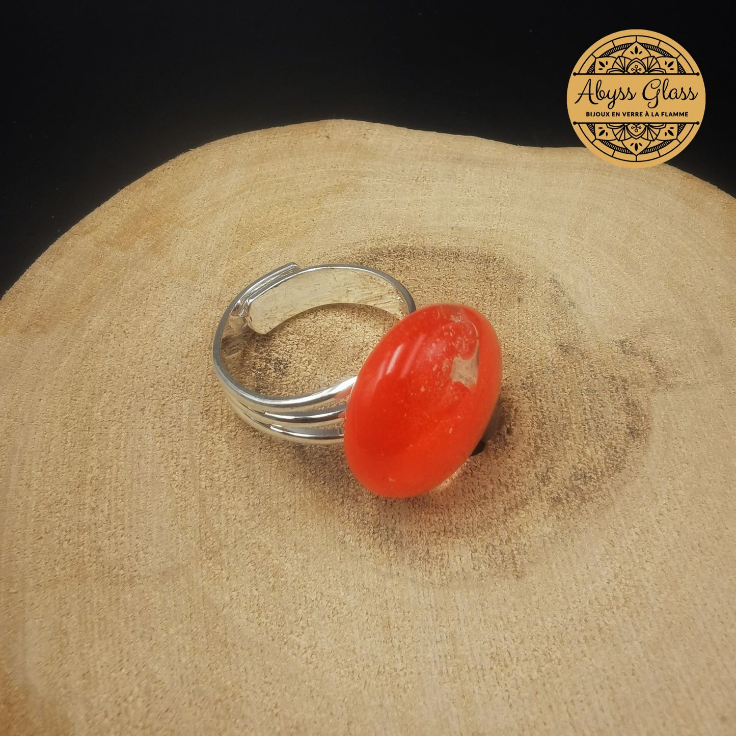 Bague en verre Chakra sacré