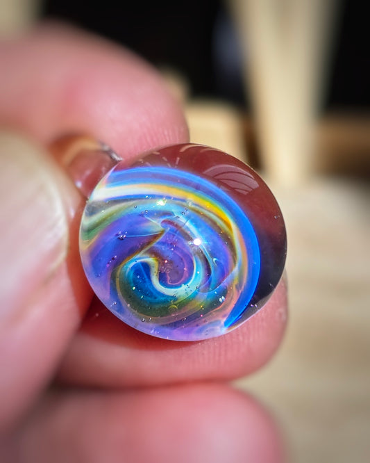 Pendentif Univers "Zariël" en verre soufflé