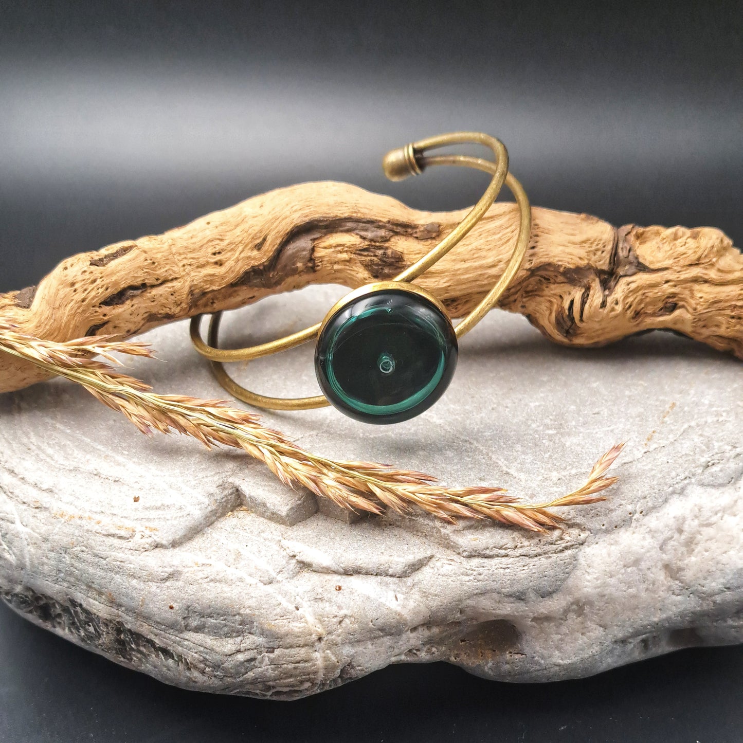 Bracelet pour huiles essentielles en verre soufflé