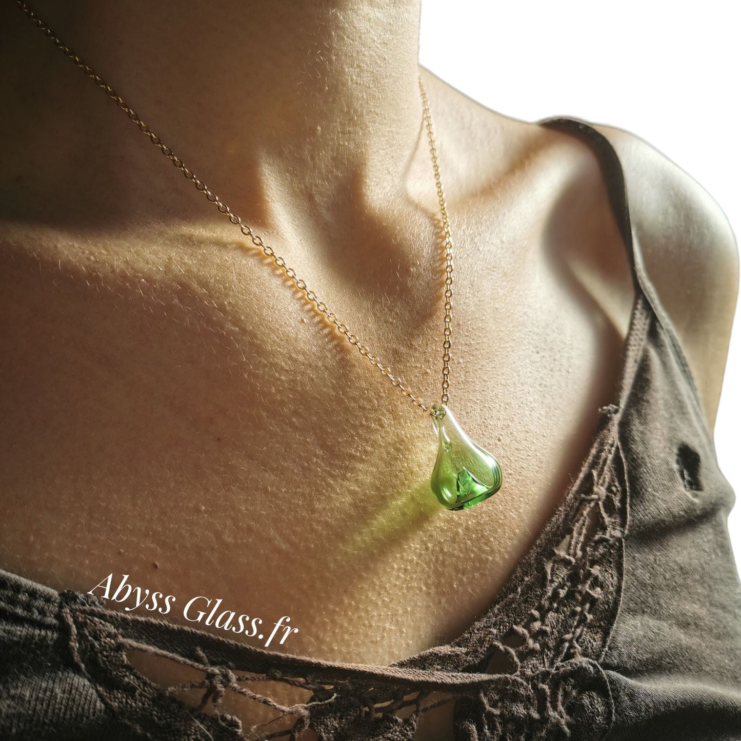 Pendentif olfactif Abyss Glass vert