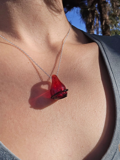 Pendentif d'olfactothérapie® - Rouge spirale noire