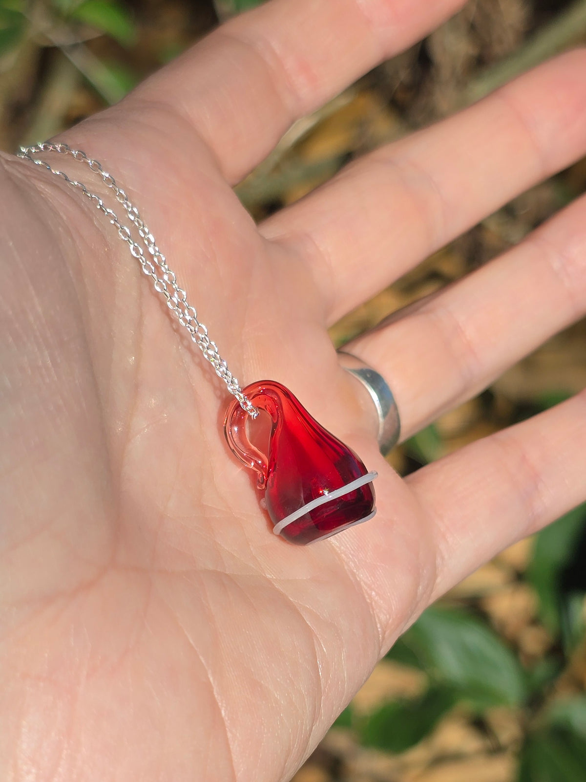 Pendentif d'olfactothérapie® - Rouge spirale blanche