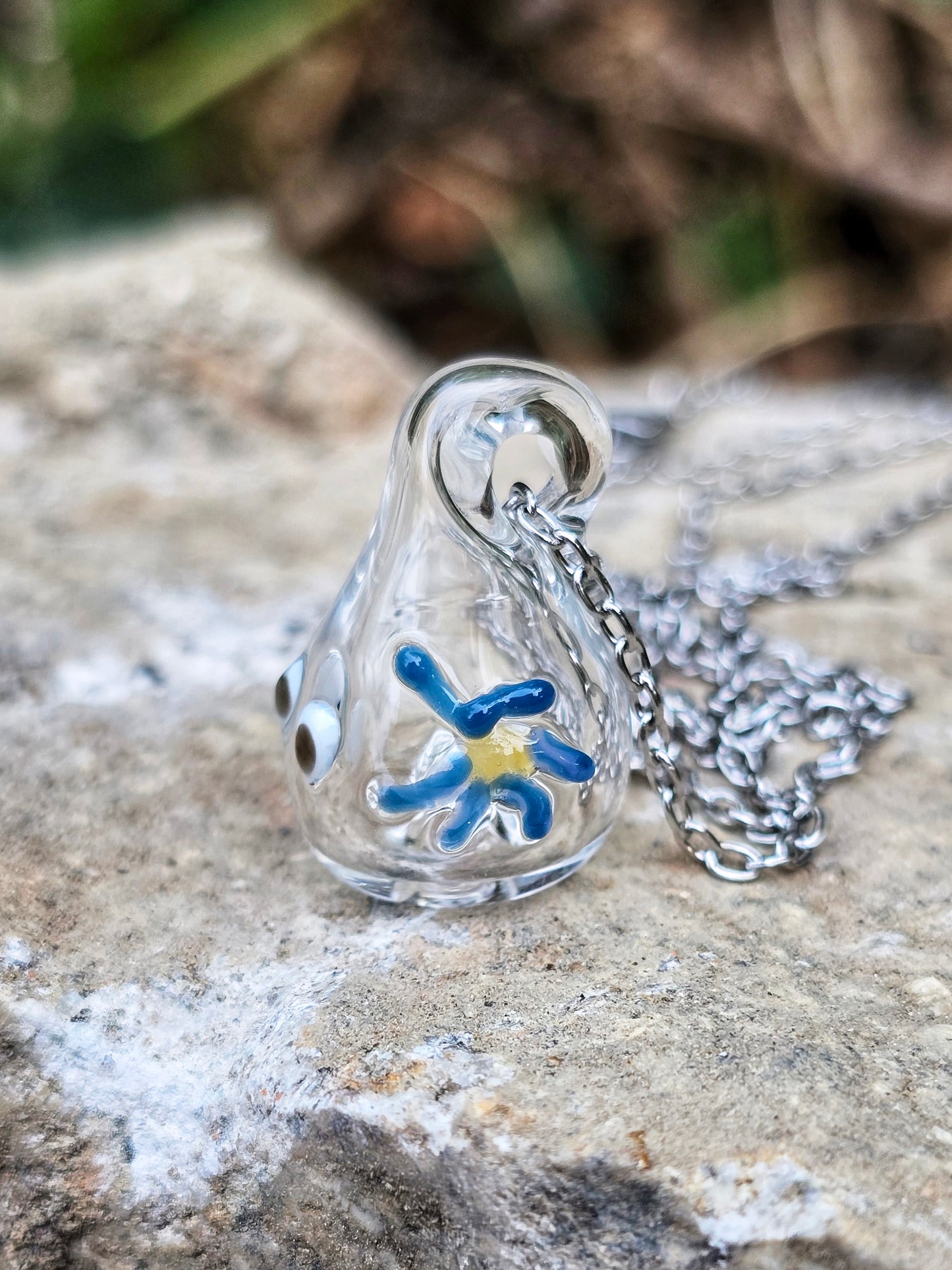 Pendentif d’olfactothérapie P’tite Frimousse avec fleur turquoise