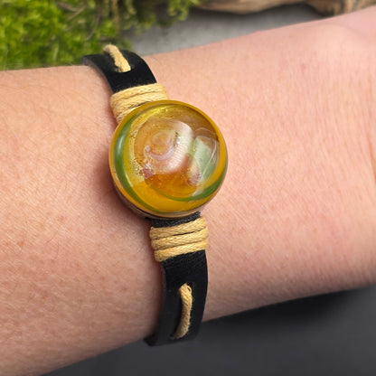 Bracelet ajustable en verre fabriqué à la main "Printemps"